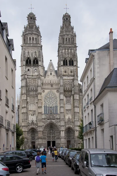 Fasaden på saint gatien i tours — Stockfoto