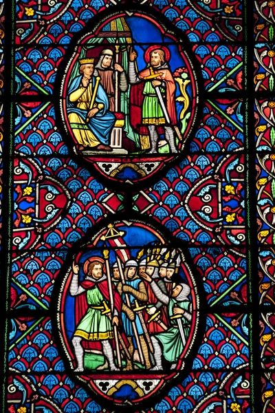 Stained-glass window in saint gatien — Stock Photo, Image
