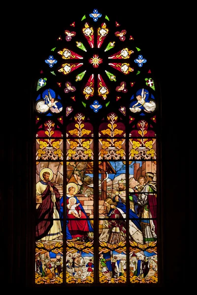 Stained-glass window in saint gatien — Stock Photo, Image