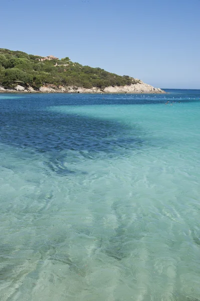 Nádherné Barvy Moře Cala Granu Zátoce Poblíž Porto Cervo — Stock fotografie