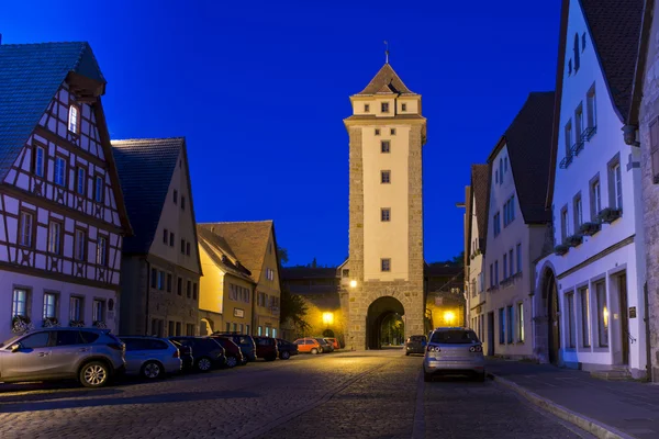 Noční scéna v Rothenburgu ob der tauber — Stock fotografie