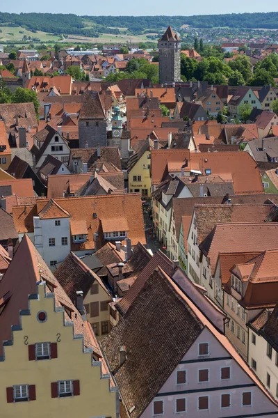 Pohled na vesnici rothenburg ob der tauber — Stock fotografie