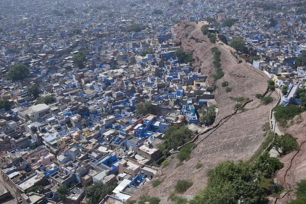 Pohled na modré město z pevnosti mehrangarh — Stock fotografie