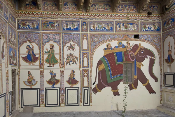 Decorated Haveli in Mandawa — Stock Photo, Image