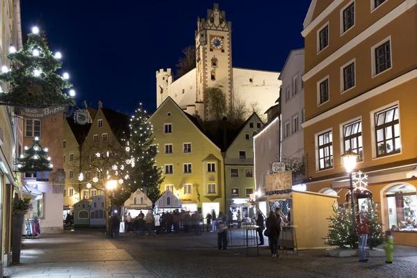 Staré město fussen v noci — Stock fotografie