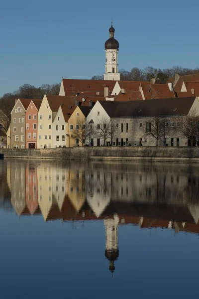 Reflectie van Landsberg am Lech — Stockfoto