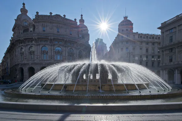 De ferrari fontein in Genua — Stockfoto