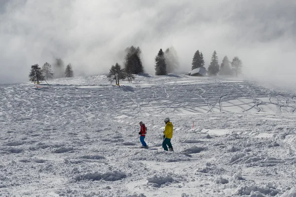 SKIS aan de mist — Stockfoto