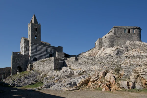 Portovenere içinde san pietro Kilisesi Telifsiz Stok Fotoğraflar