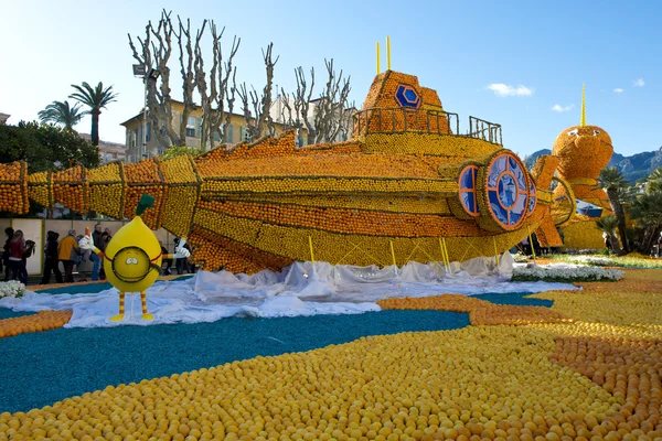 Exposición de cítricos en el Festival del Limón de Menton — Foto de Stock