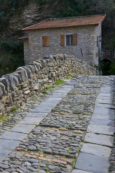 Stone Bridge and House in Badalucco — Stock Photo, Image