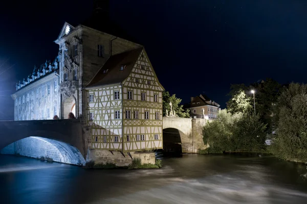 Câmara Municipal Velha em Bamberg à noite — Fotografia de Stock