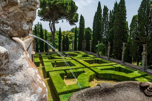 Fontänen Trädgården Villa Farnese Femkantig Herrgård Caprarola Lazio Italien — Stockfoto