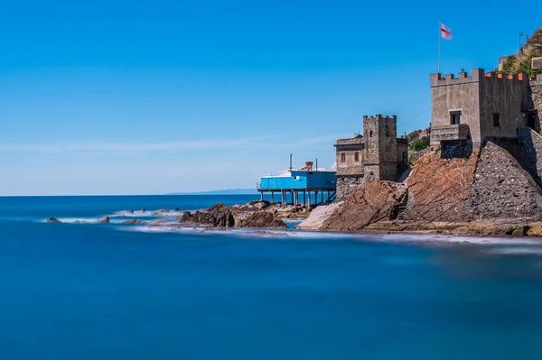 Beach Cliff Fishing Village Vernazzola Center Genoa Italian Riviera — Stock Photo, Image