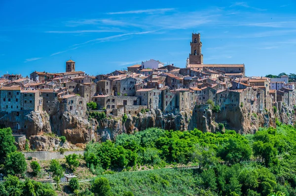 Forntida Byn Pitigliano Nära Grosseto Även Känd Som Lilla Jerusalem — Stockfoto