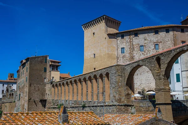 Stenen Huizen Het Oude Centrum Van Pitigliano Ook Wel Het — Stockfoto