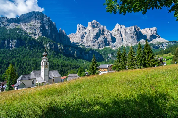 Parish Church in the mountain village of Calfusch, in Val Badia, in the heart of the Dolomites