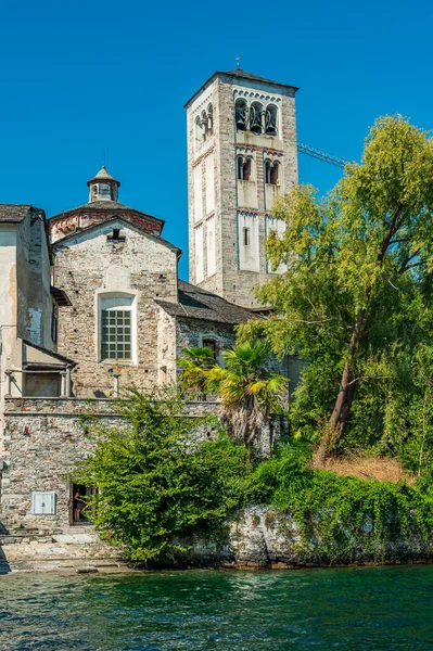 San Giulio Island Lake Orta Piemonte Med Benediktine Kloster — Stockfoto