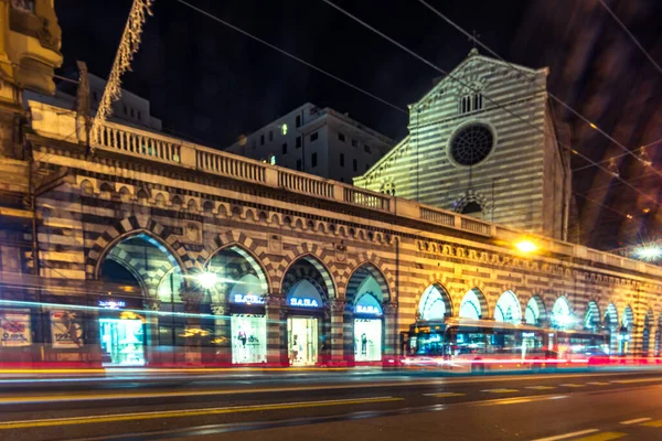 Veduta Della Chiesa Romanica Santo Stefano Nel Centro Storico Genova — Foto Stock