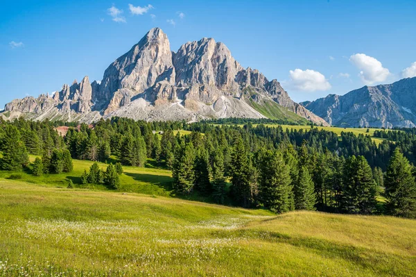 Widok Peitlerkofel Sass Putia Góry Dolomitów Południowym Tyrolu Włochy — Zdjęcie stockowe