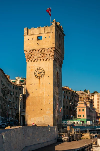 Wieża Leon Pancaldo Zwana Także Torretta Symbol Miasta Savona — Zdjęcie stockowe