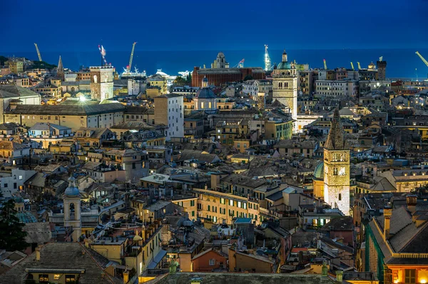 Vista Del Casco Antiguo Génova Con Sus Monumentos Iglesias Desde —  Fotos de Stock