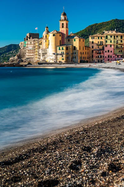 Church Sea Ancient Village Camogli Italian Riviera — Stockfoto