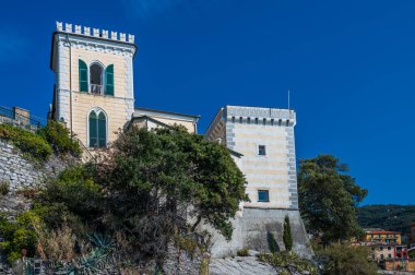 Ancient castle Canevaro in the maritime village of Zoagli on the Italian Riviera