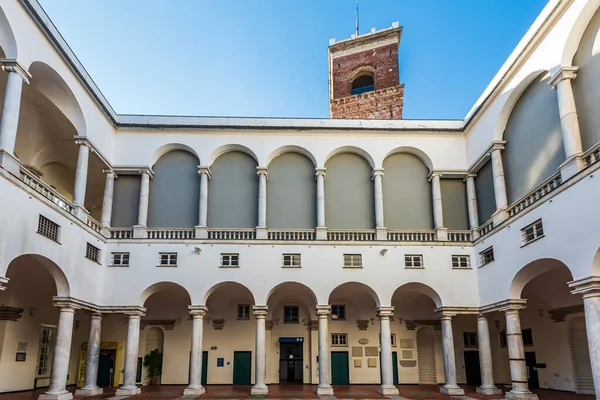 Cour Intérieure Avec Colonnes Palais Des Doges Gênes Italie — Photo
