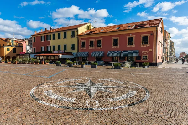 Praça Chiavari Direto Mar Nesta Aldeia Riviera Italiana — Fotografia de Stock