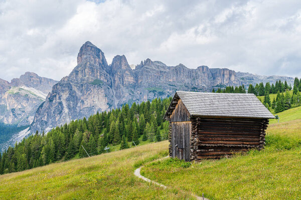 The plateau of Pralongia in the heart of Dolomites, between Corvara and San Cassiano