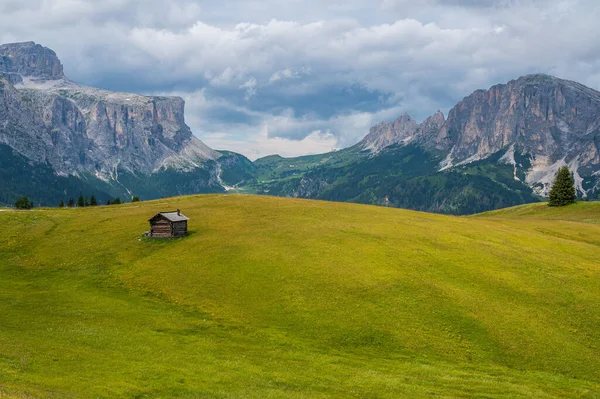 Płaskowyż Pralongia Sercu Dolomitów Pomiędzy Corvara San Cassiano — Zdjęcie stockowe