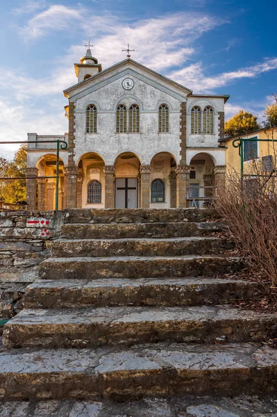 Santuário Nossa Senhora Caravaggio Topo Monte Orsena Comuna Rapallo — Fotografia de Stock