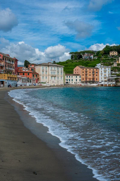 Old Town Sestri Levante Its Colorful Houses Facing Baia Del — Stock Photo, Image