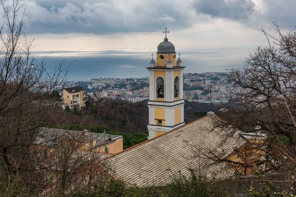 Camaldoli Kilisesi Nin Cenova Nın Manzarasının Manzarası — Stok fotoğraf