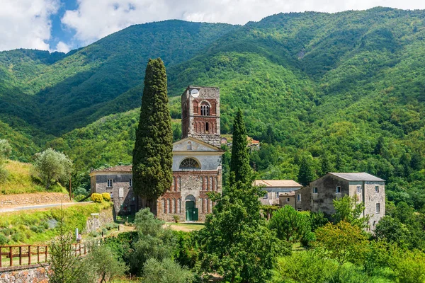 Die Abtei Saint Andrew Borzonasca Ist Ein Antikes Gotteshaus Das — Stockfoto