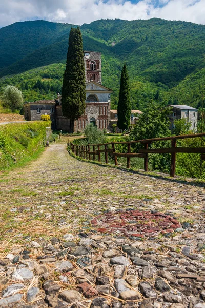 Saint Andrew Abbey Borzonasca Ancient Place Worship Declared National Monument — Stock Photo, Image