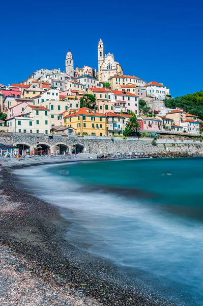 Ancient Village Cervo Hill Facing Sea Italian Riviera — Stock Photo, Image