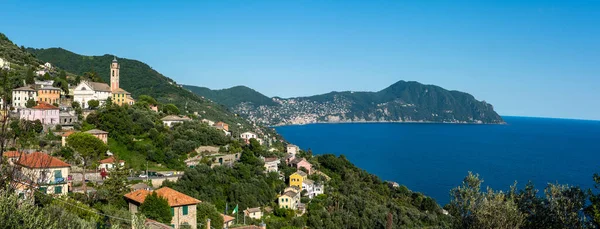 View Village Pieve Ligure Promontory Portofino — Stock Photo, Image