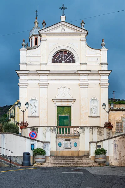 Antigua Iglesia Pueblo San Pietro Rovereto Cerca Zoagli Riviera Italiana —  Fotos de Stock