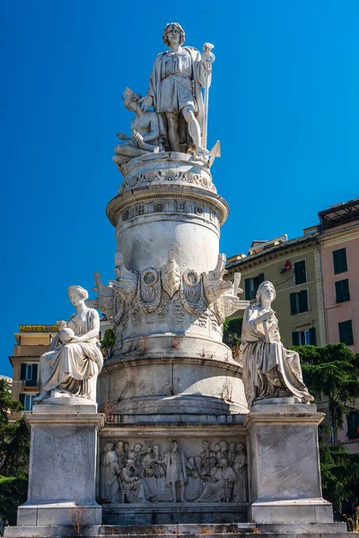 Monument Dédié Christophe Colomb Dans Ville Natale Gênes Italie — Photo