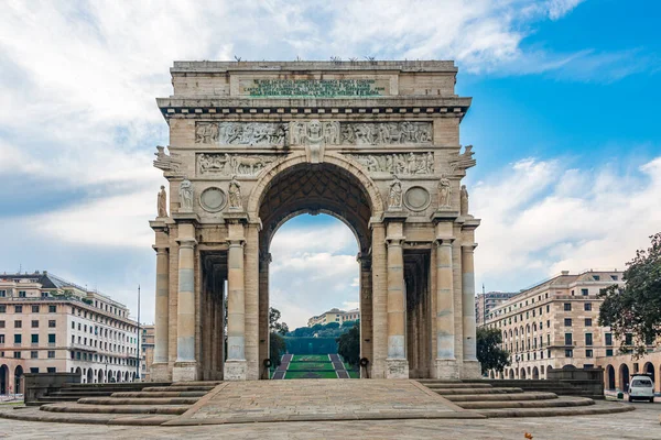 Arco Triunfal Erigido Para Victoria Italiana Primera Guerra Mundial Plaza — Foto de Stock