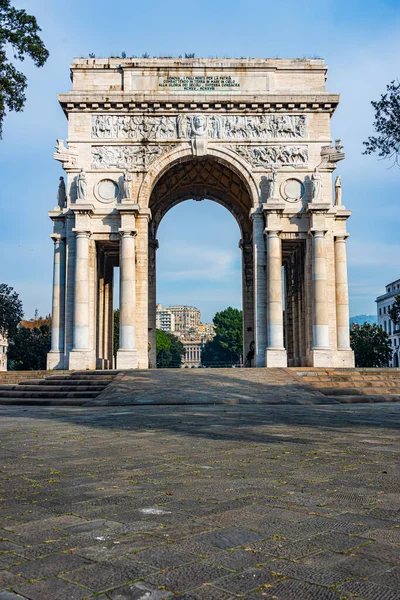 Arco Triunfal Erguido Para Vitória Italiana Primeira Guerra Mundial Praça — Fotografia de Stock