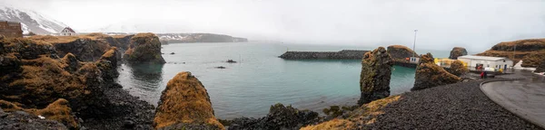 Costa Arnarstapi Pequena Aldeia Península Snaefellsnes Islândia — Fotografia de Stock