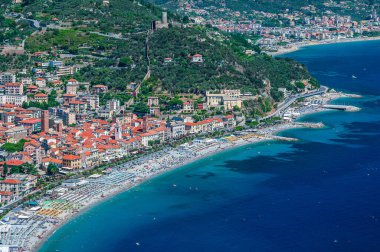 View of the old town of Noli, ancient village on the Italian Riviera