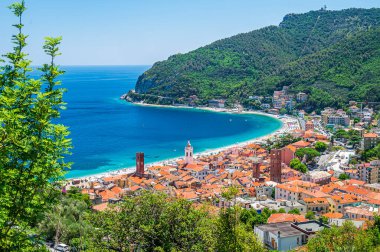 View of the old town of Noli, ancient village on the Italian Riviera