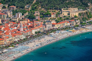 View of the old town of Noli, ancient village on the Italian Riviera