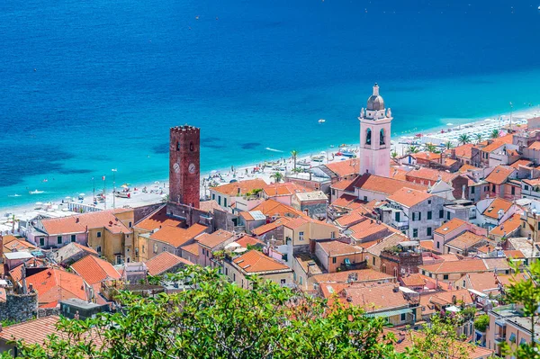 View Old Town Noli Ancient Village Italian Riviera — Fotografia de Stock