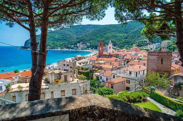 View Old Town Noli Ancient Village Italian Riviera — Φωτογραφία Αρχείου