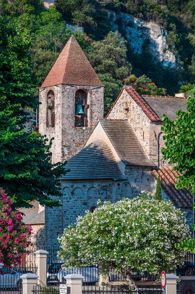 Ancient Church San Paragorio Maritime Village Noli Italian Riviera — Stok fotoğraf